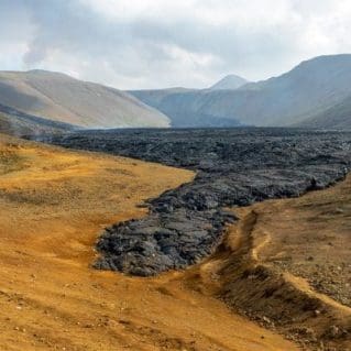 Lava of Fagradalsfjall volcano